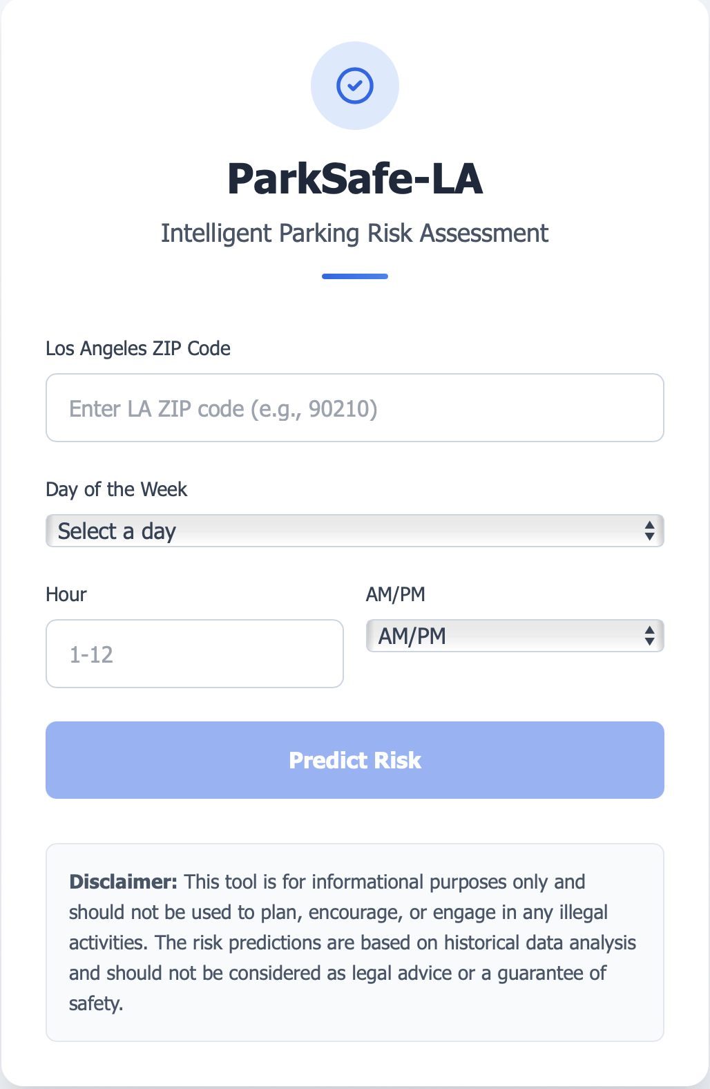 ParkSafe-LA Application